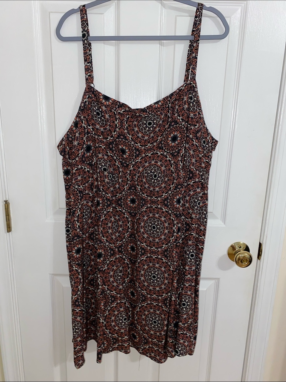 Sleeveless Mandala Print Sundress - Black & Rust from Torrid